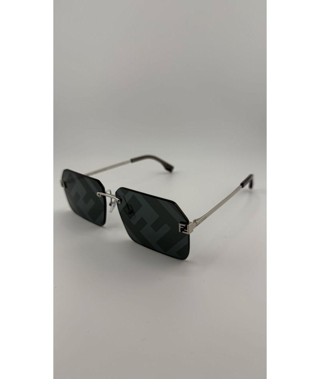 FENDI Черные металлические солнцезащитные очки, фото 3