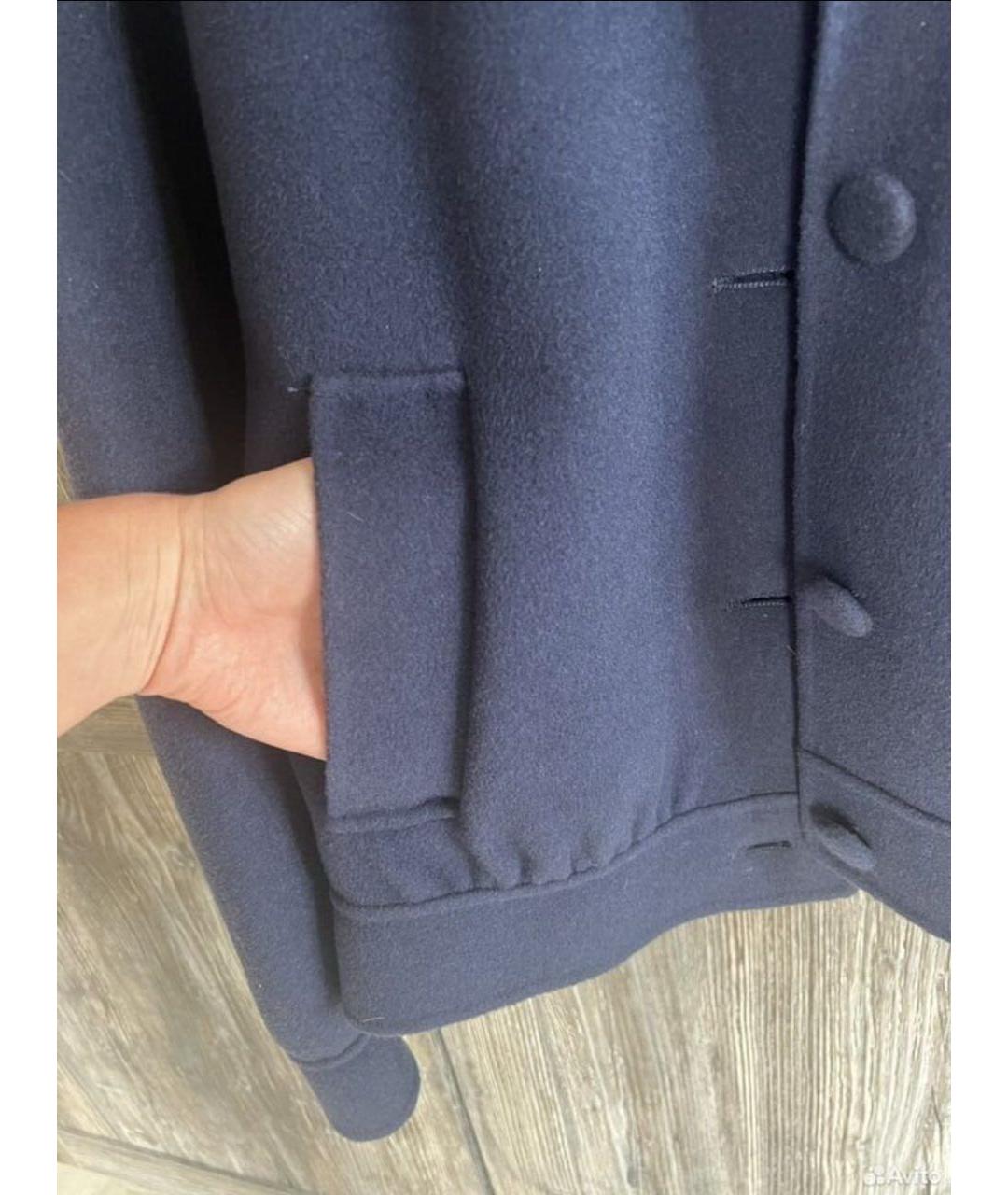 MAX MARA STUDIO Темно-синяя шерстяная куртка, фото 4