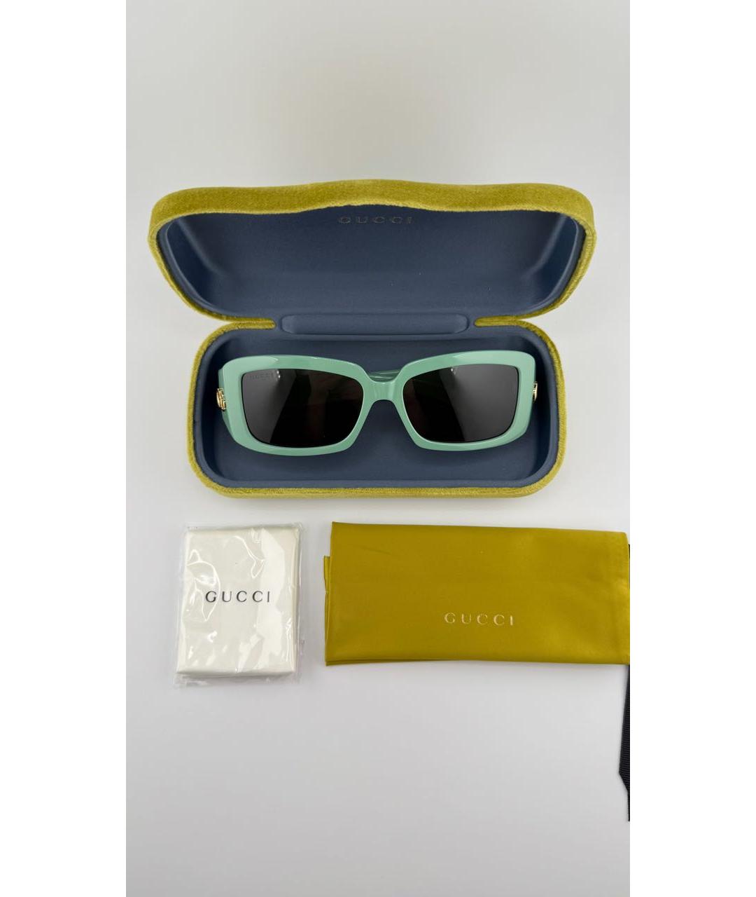 GUCCI Салатовые пластиковые солнцезащитные очки, фото 3