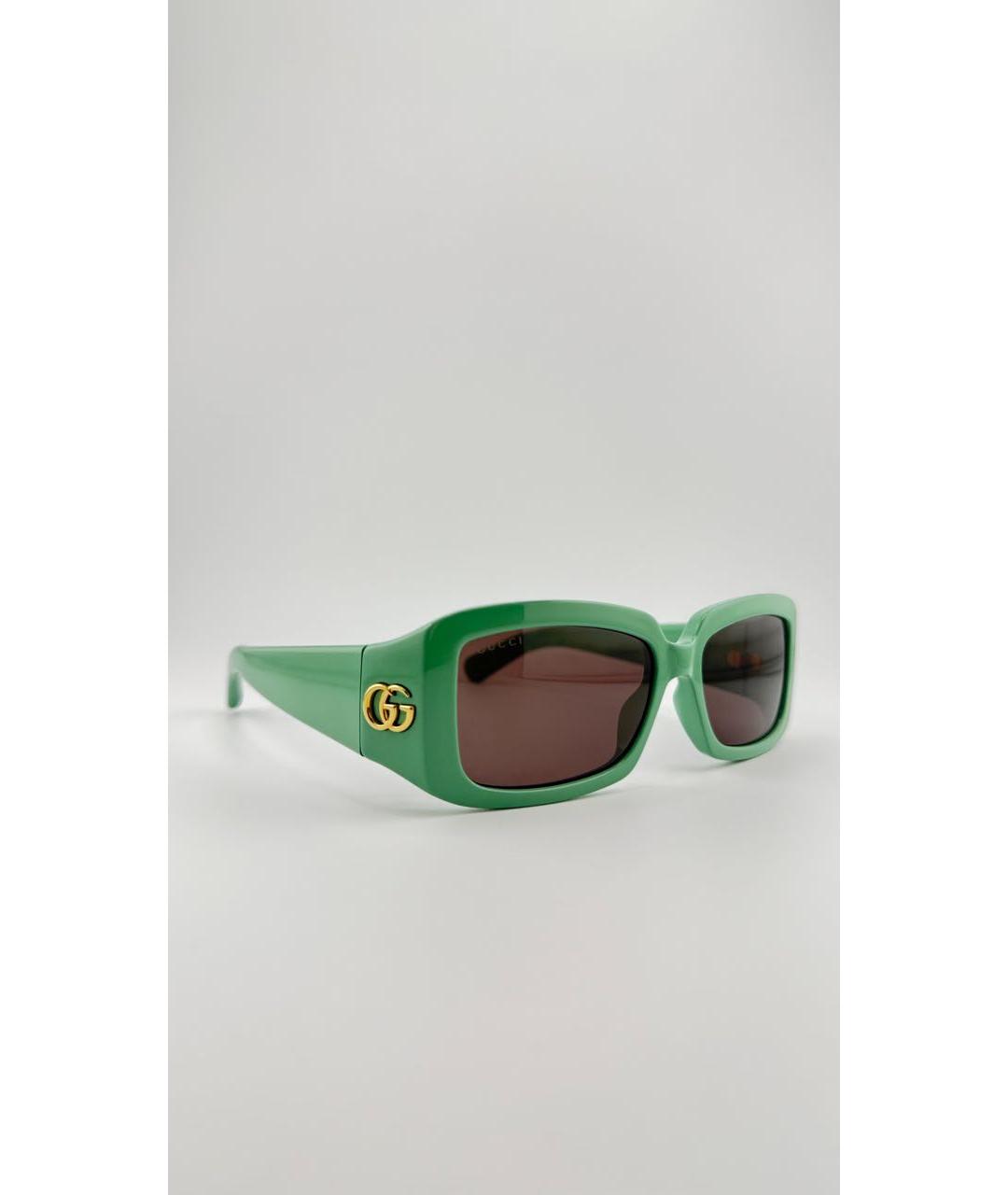 GUCCI Салатовые пластиковые солнцезащитные очки, фото 4
