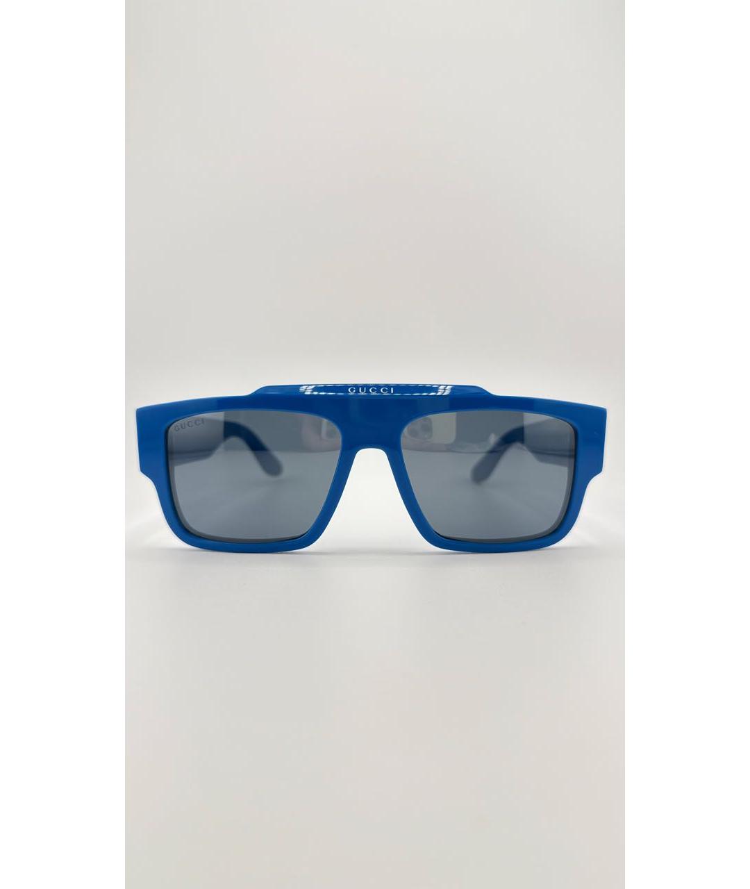 GUCCI Голубые пластиковые солнцезащитные очки, фото 3