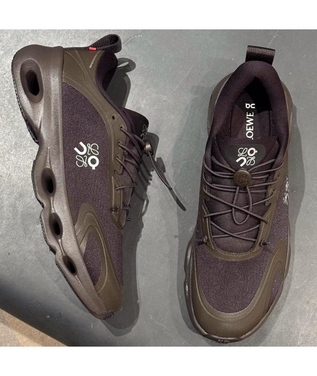 LOEWE Коричневые текстильные кроссовки, фото 7