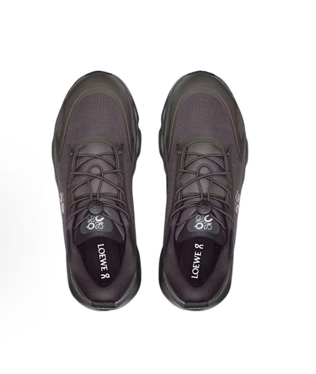 LOEWE Коричневые текстильные кроссовки, фото 3