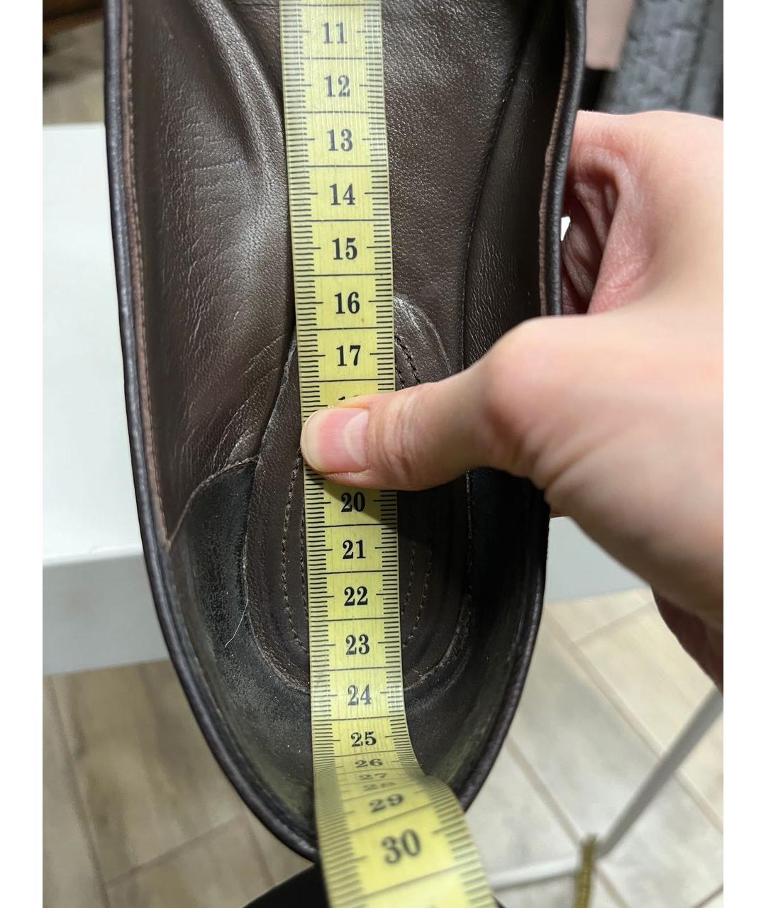 ROBERTO CAVALLI Коричневые кожаные балетки, фото 6