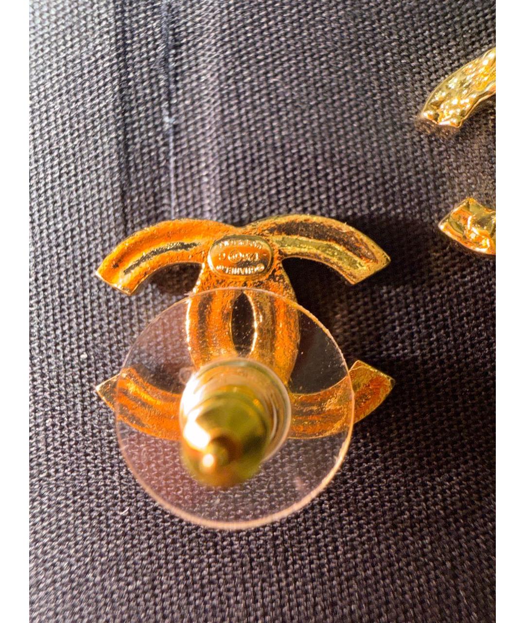 CHANEL Золотые металлические серьги, фото 5