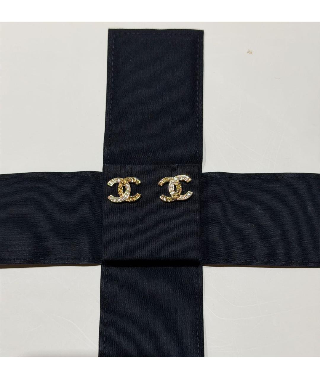 CHANEL Золотые металлические серьги, фото 2