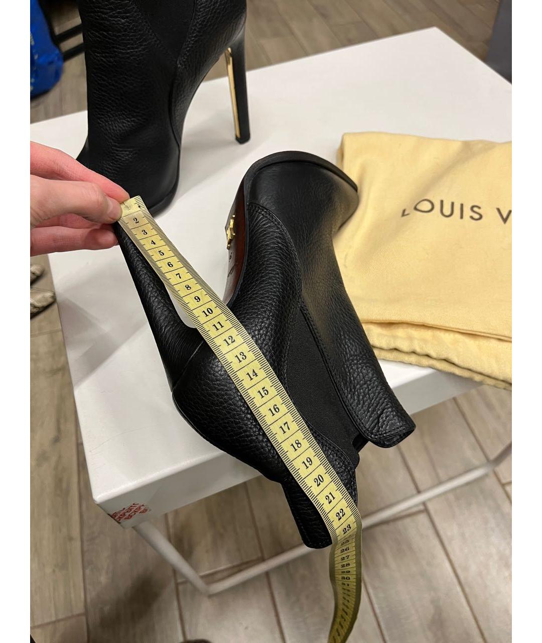 LOUIS VUITTON Черные кожаные ботильоны, фото 6