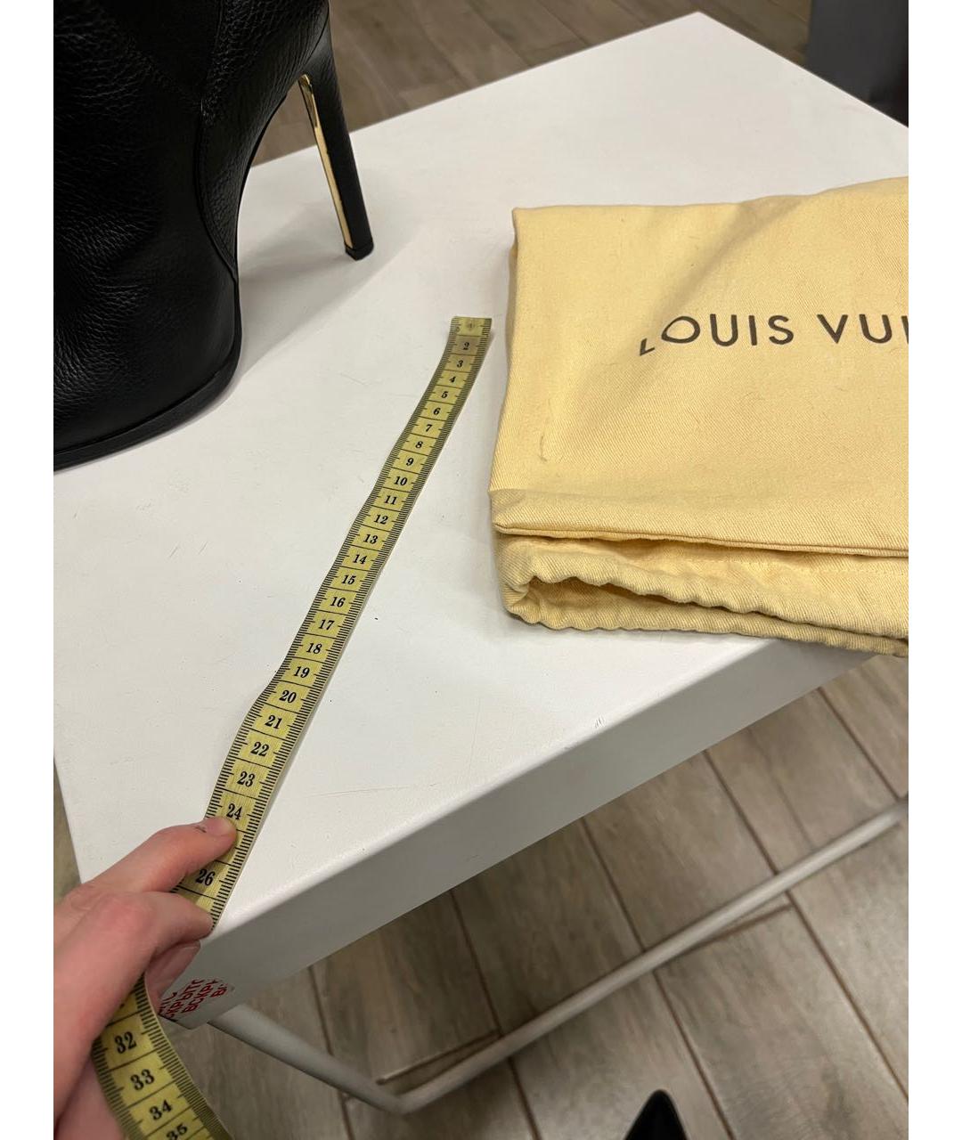 LOUIS VUITTON Черные кожаные ботильоны, фото 7