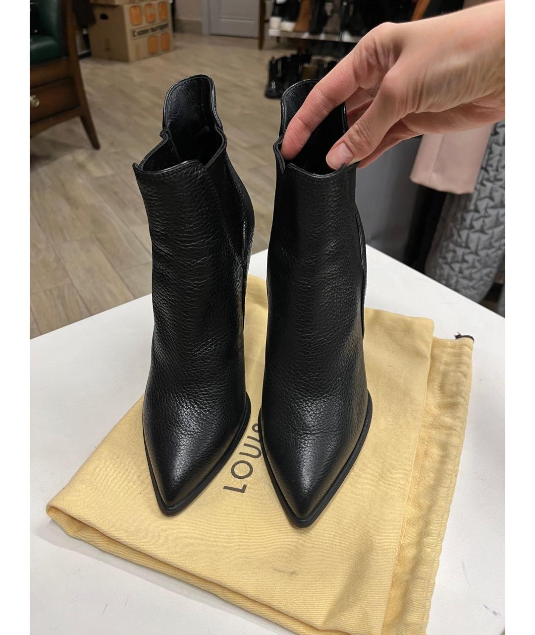 LOUIS VUITTON Черные кожаные ботильоны, фото 5