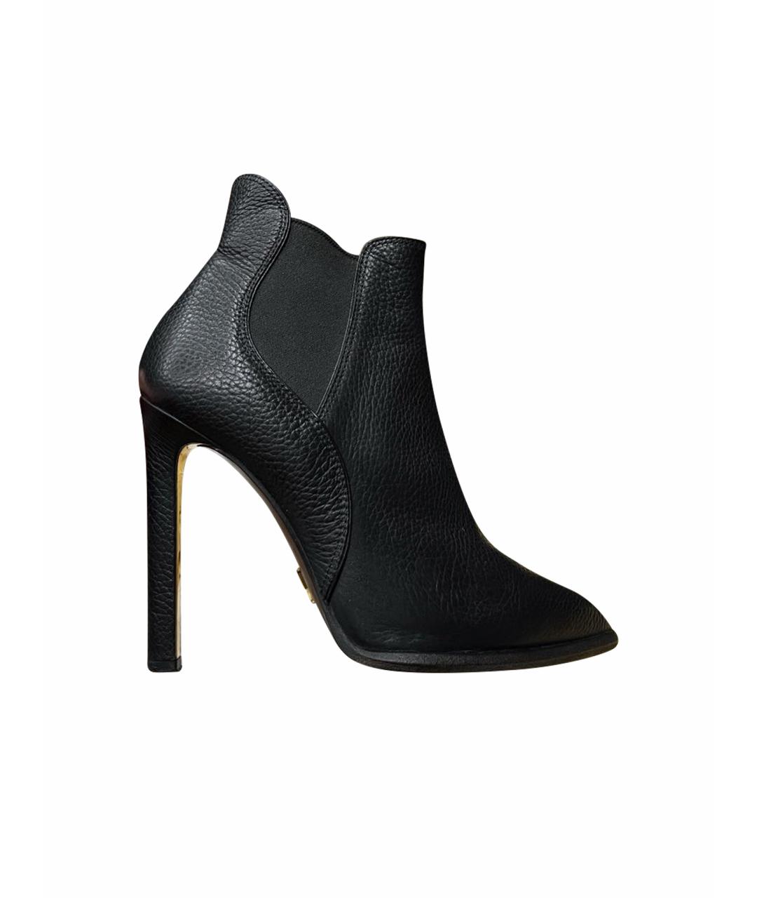 LOUIS VUITTON Черные кожаные ботильоны, фото 1