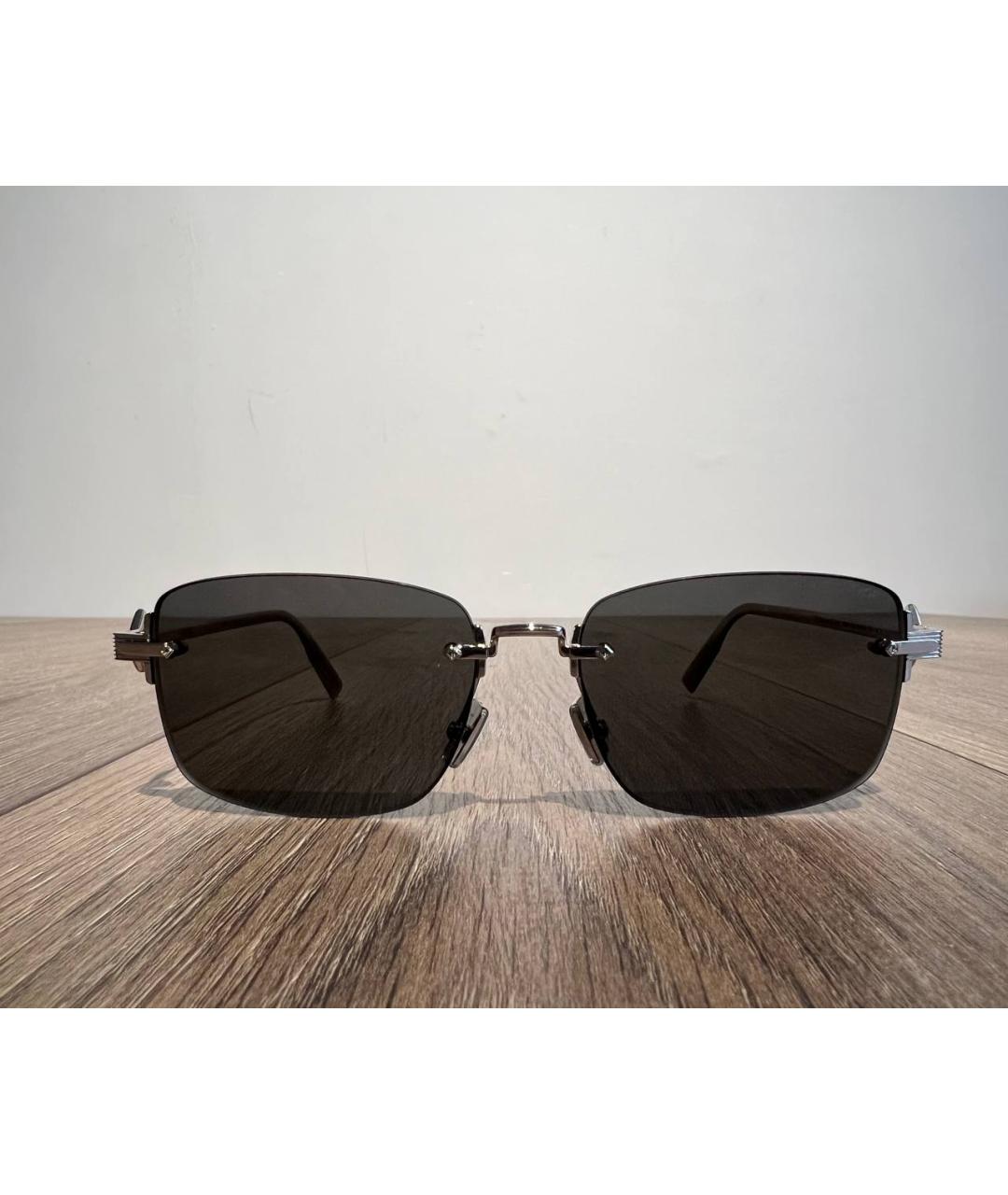 CHRISTIAN DIOR Серебряные металлические солнцезащитные очки, фото 6