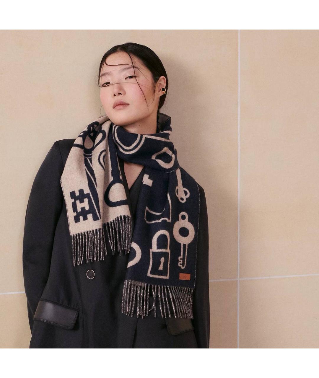 HERMES Мульти кашемировый шарф, фото 2