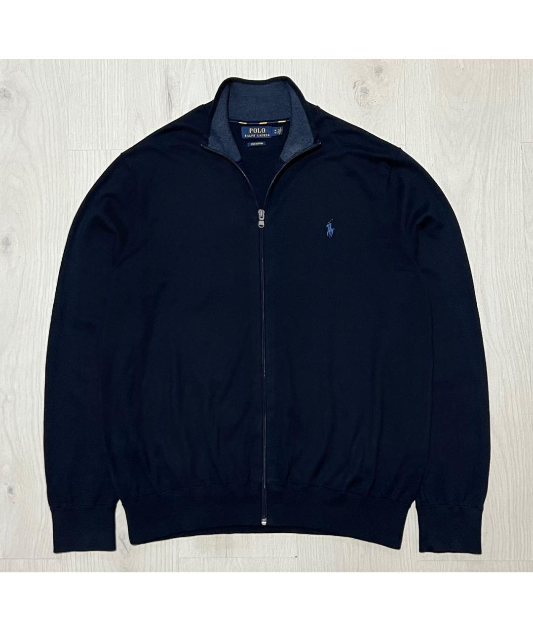 RALPH LAUREN Темно-синий хлопковый джемпер / свитер, фото 7