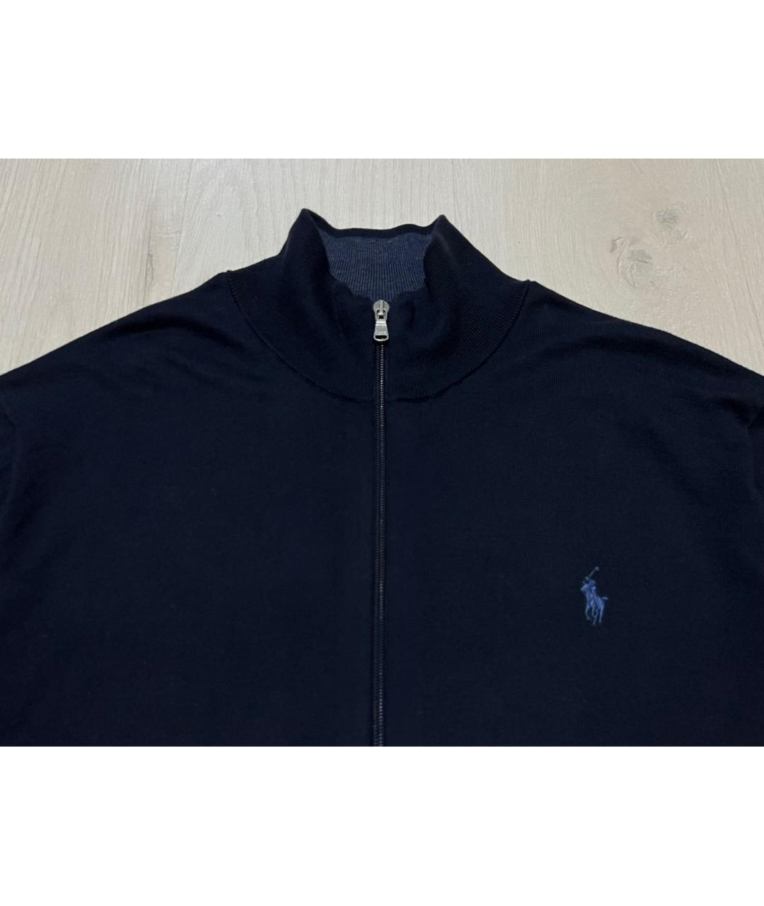 RALPH LAUREN Темно-синий хлопковый джемпер / свитер, фото 3