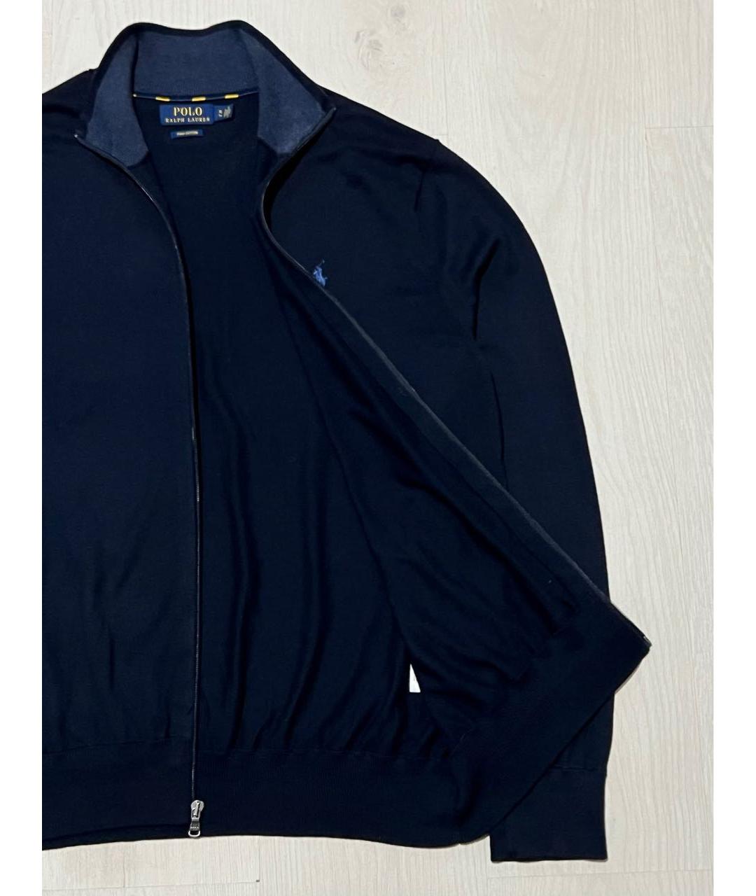 RALPH LAUREN Темно-синий хлопковый джемпер / свитер, фото 5