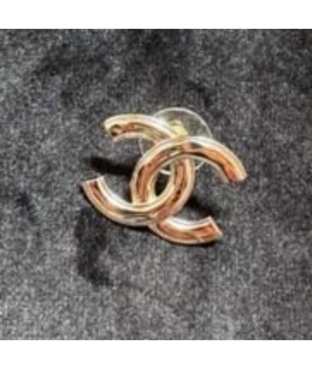 CHANEL Золотые металлические серьги, фото 4