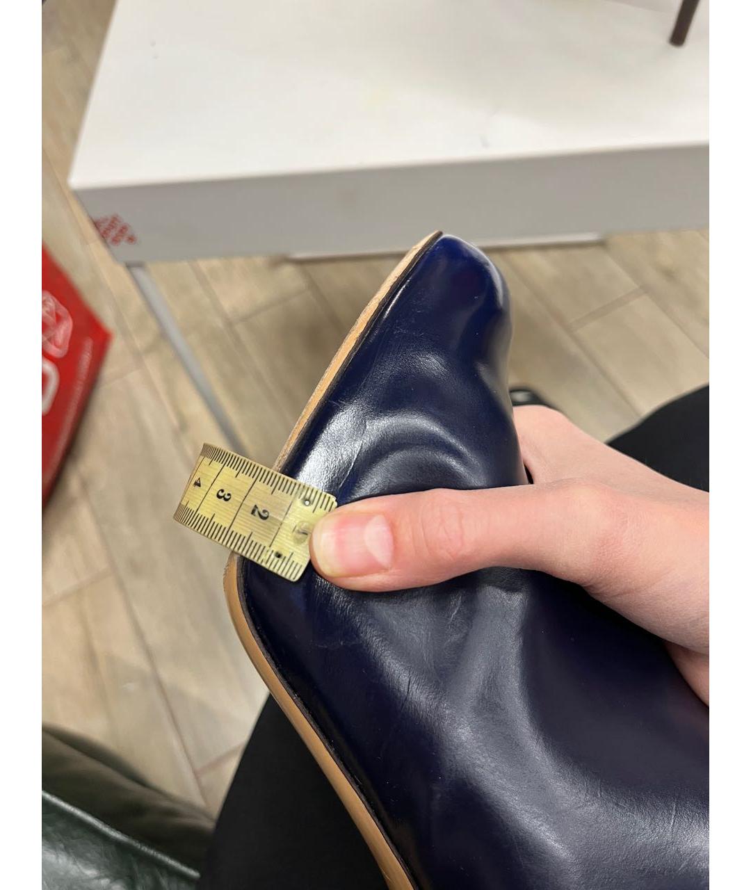 FERRAGAMO Темно-синие кожаные ботильоны, фото 2