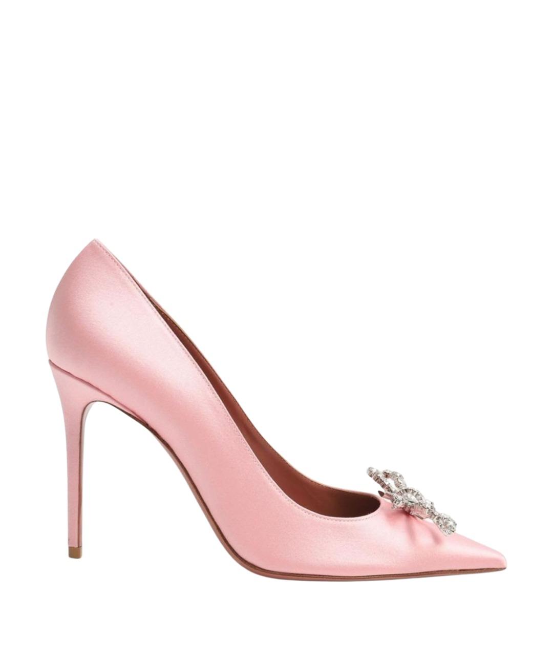 Amina Muaddi Розовые текстильные туфли, фото 1