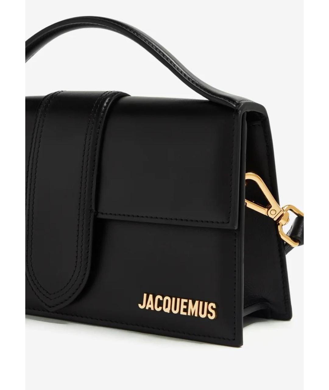 JACQUEMUS Черная кожаная сумка через плечо, фото 3