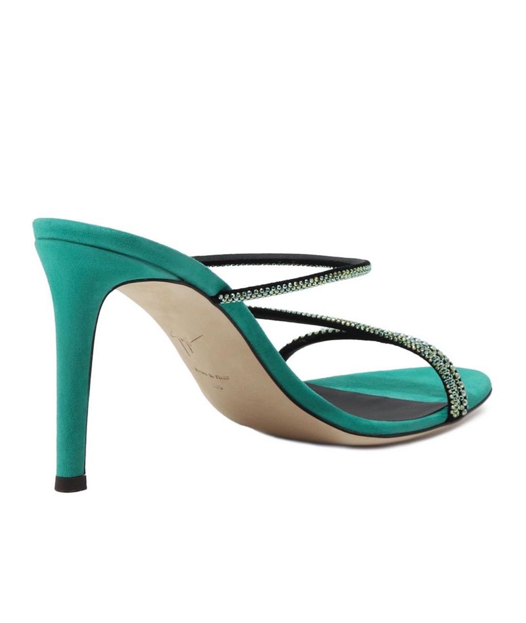 GIUSEPPE ZANOTTI DESIGN Зеленые замшевые мюли, фото 2