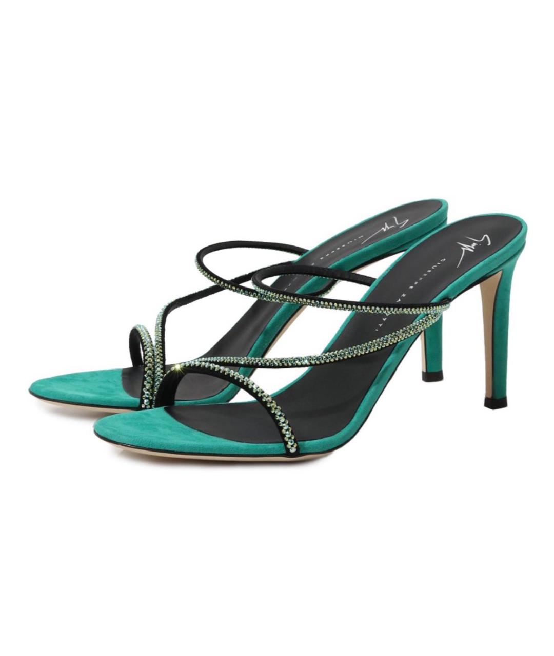 GIUSEPPE ZANOTTI DESIGN Зеленые замшевые мюли, фото 4