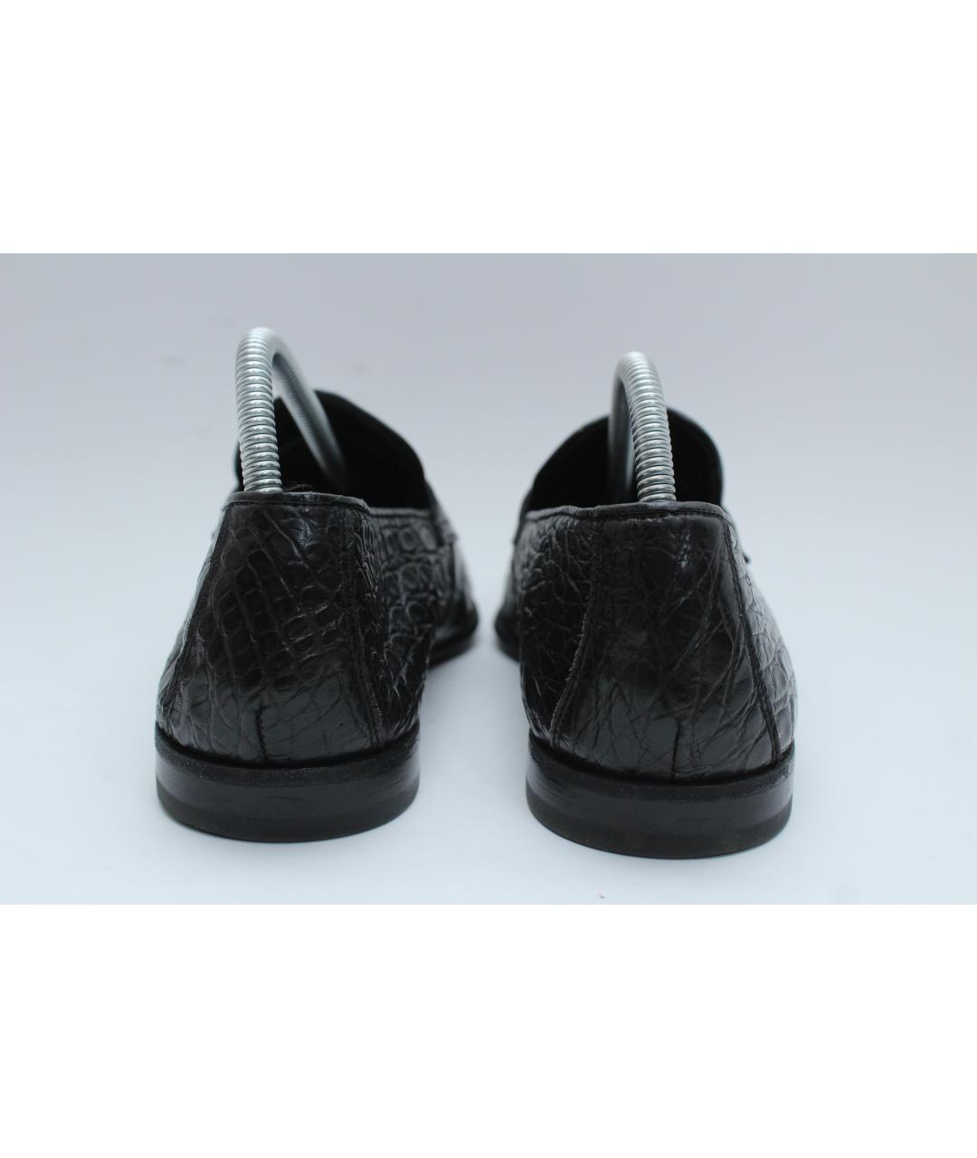 DOUCAL'S Черные лоферы из экзотической кожи, фото 8
