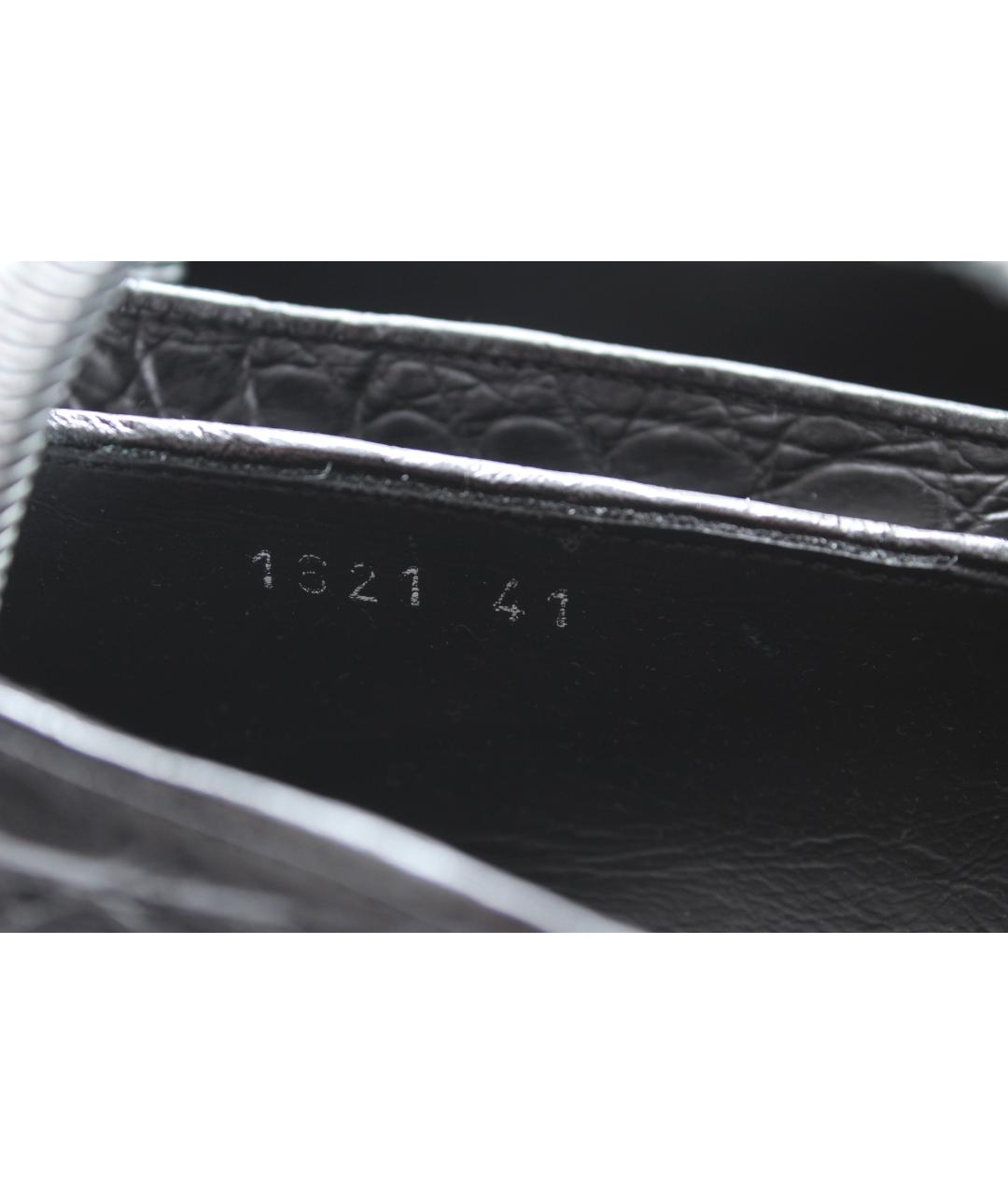 DOUCAL'S Черные лоферы из экзотической кожи, фото 7