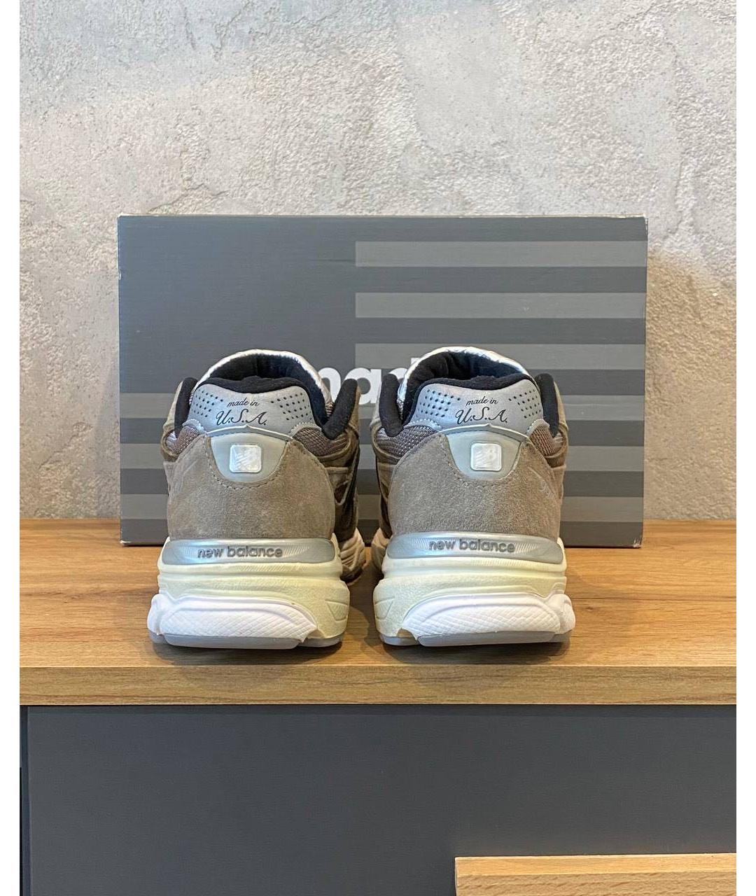 NEW BALANCE Бежевые замшевые низкие кроссовки / кеды, фото 4