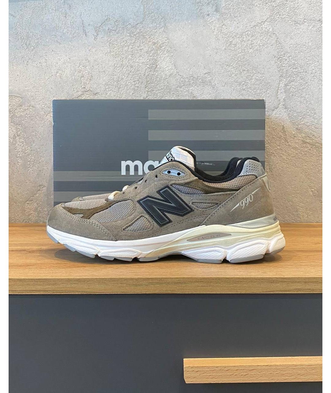 NEW BALANCE Бежевые замшевые низкие кроссовки / кеды, фото 2