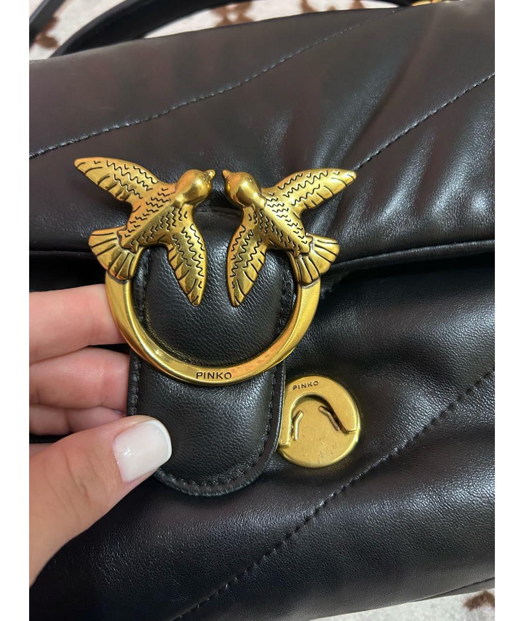 PINKO Черная сумка через плечо из искусственной кожи, фото 2