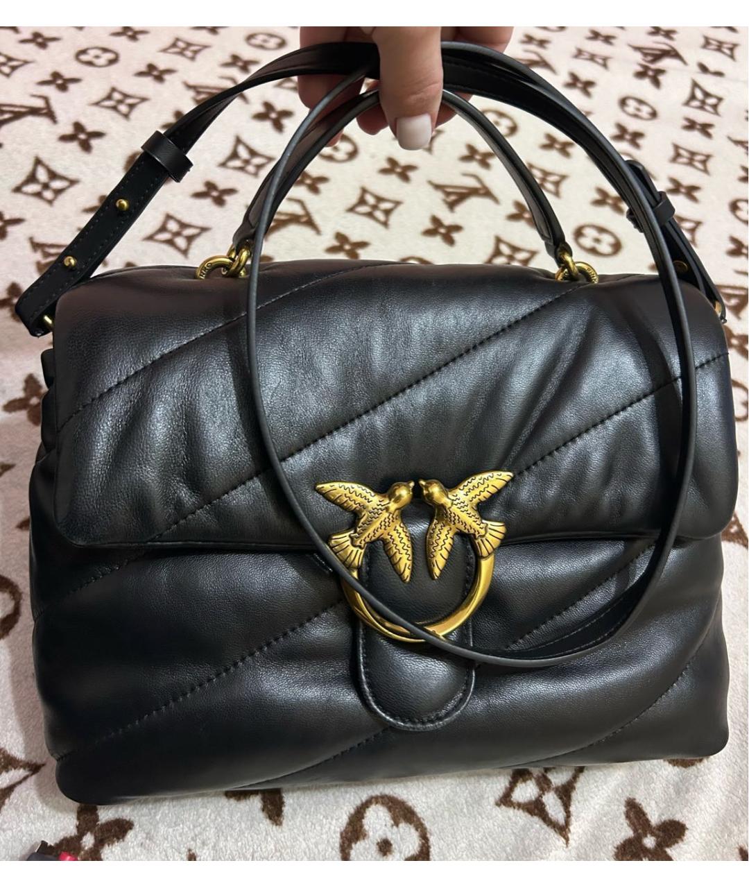 PINKO Черная сумка через плечо из искусственной кожи, фото 7