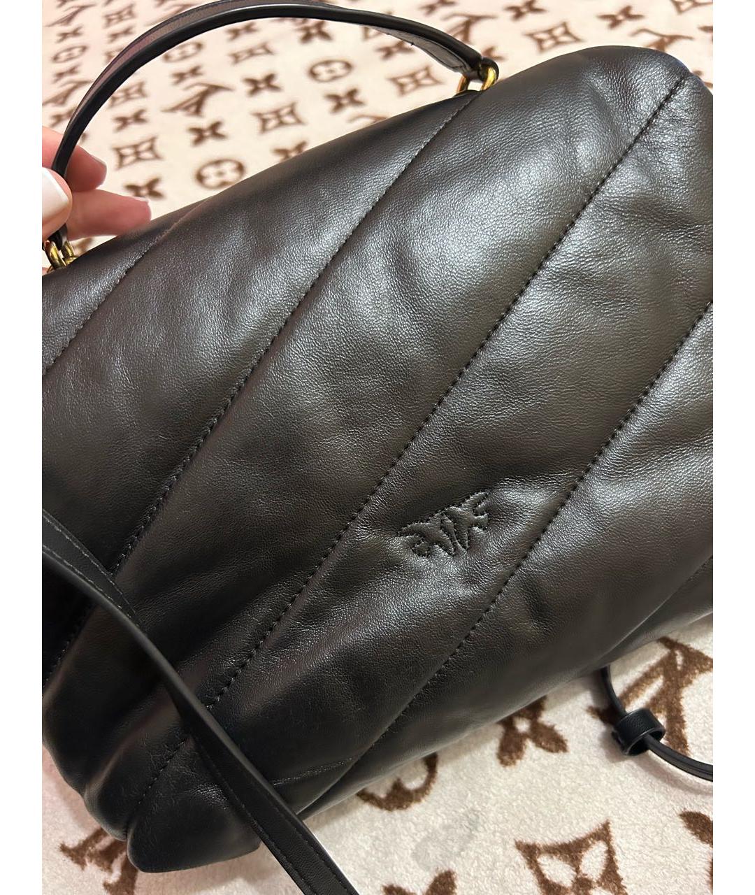 PINKO Черная сумка через плечо из искусственной кожи, фото 3