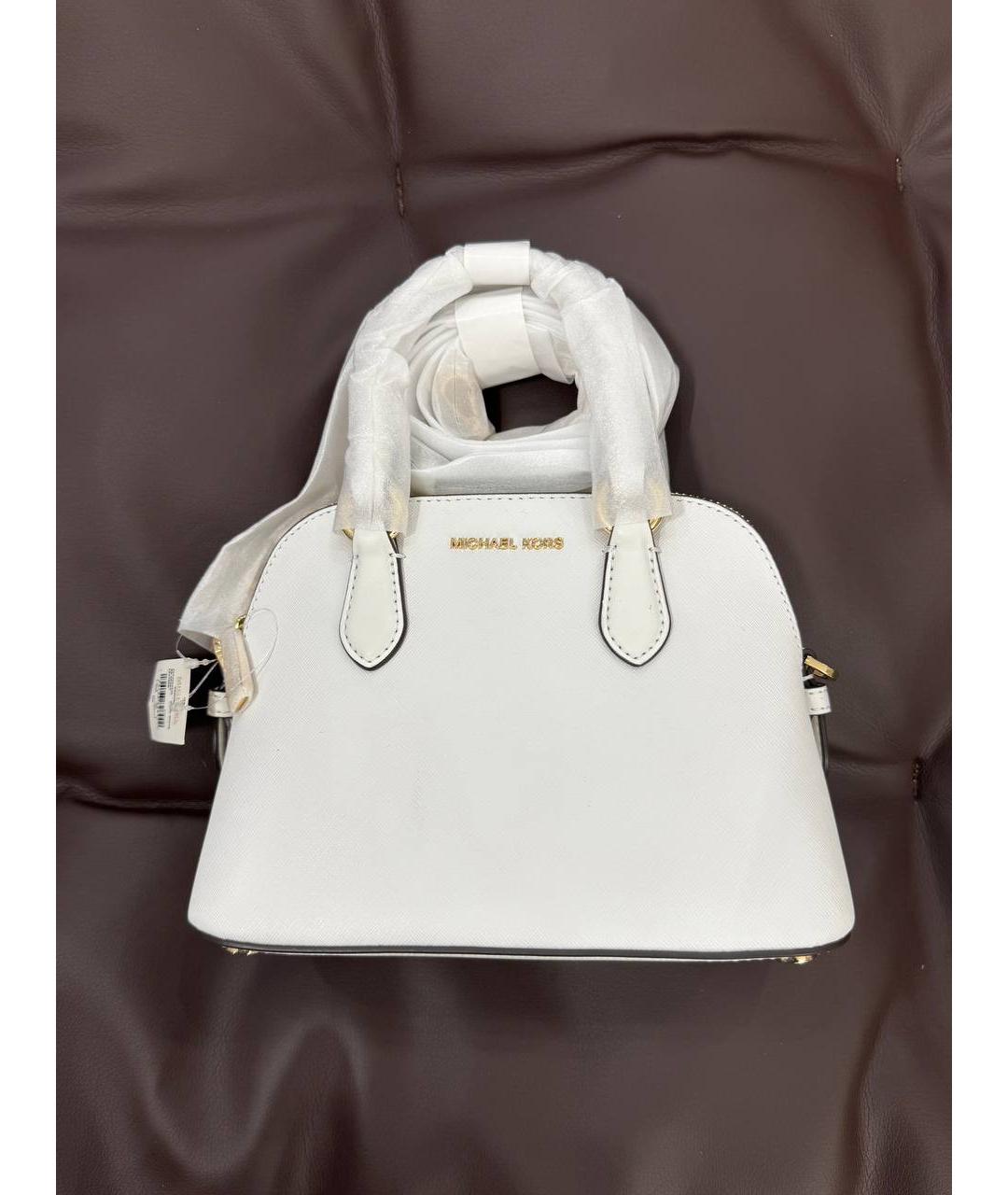 MICHAEL KORS Белая кожаная сумка с короткими ручками, фото 7