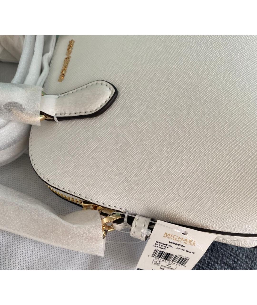 MICHAEL KORS Белая кожаная сумка с короткими ручками, фото 3