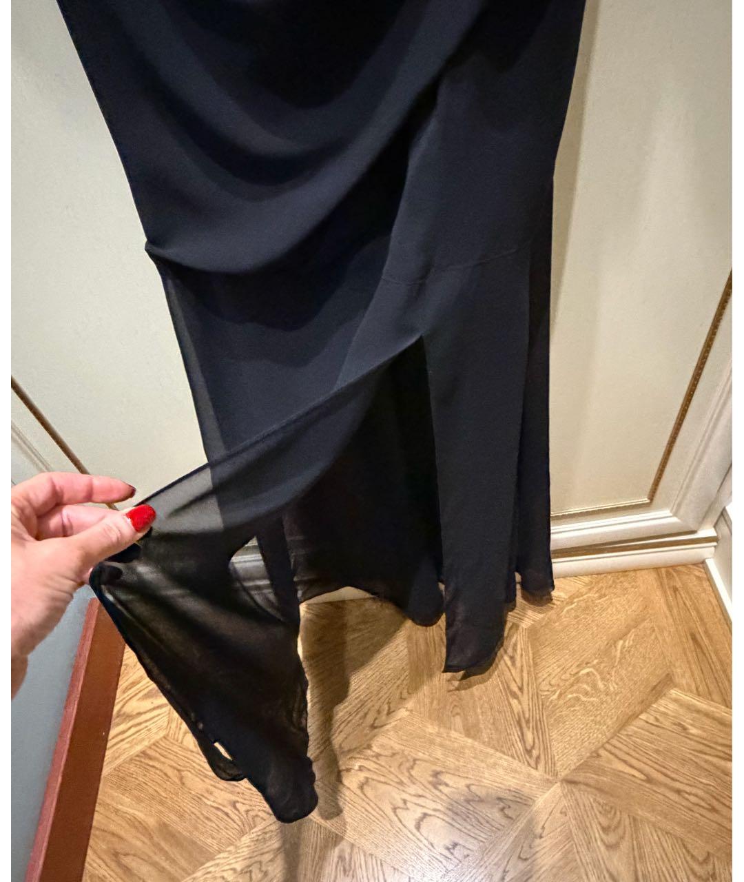 GIUSEPPE DI MORABITO Черное хлопковое вечернее платье, фото 8