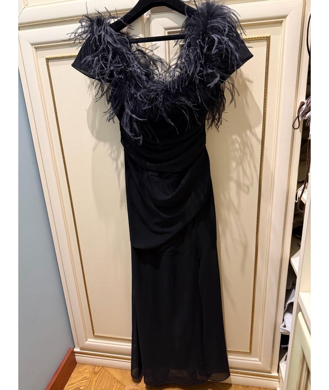 GIUSEPPE DI MORABITO Черное хлопковое вечернее платье, фото 5
