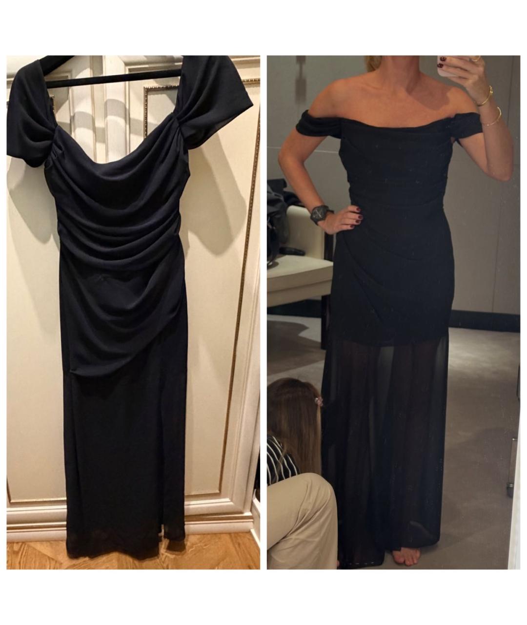 GIUSEPPE DI MORABITO Черное хлопковое вечернее платье, фото 2