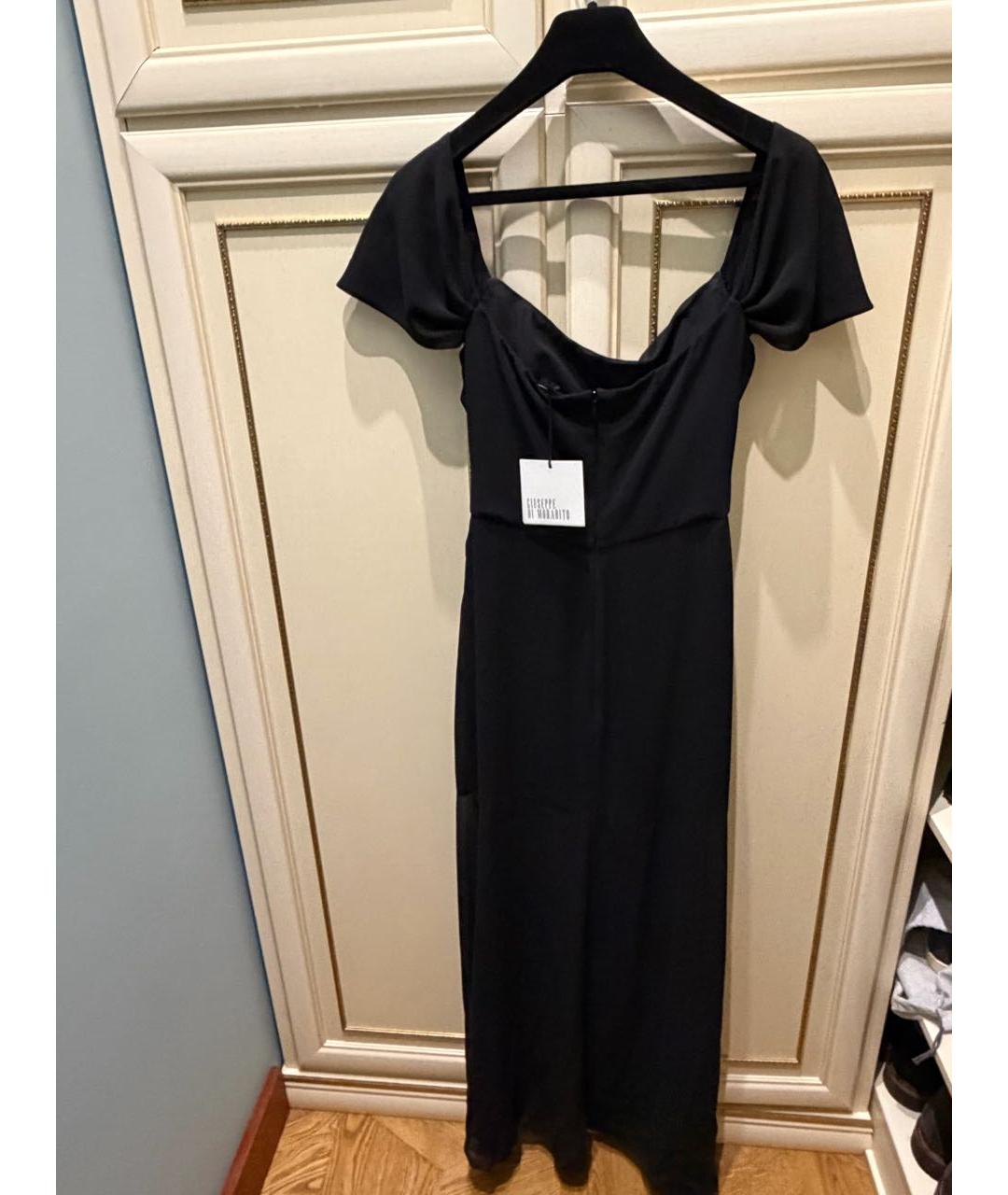 GIUSEPPE DI MORABITO Черное хлопковое вечернее платье, фото 3