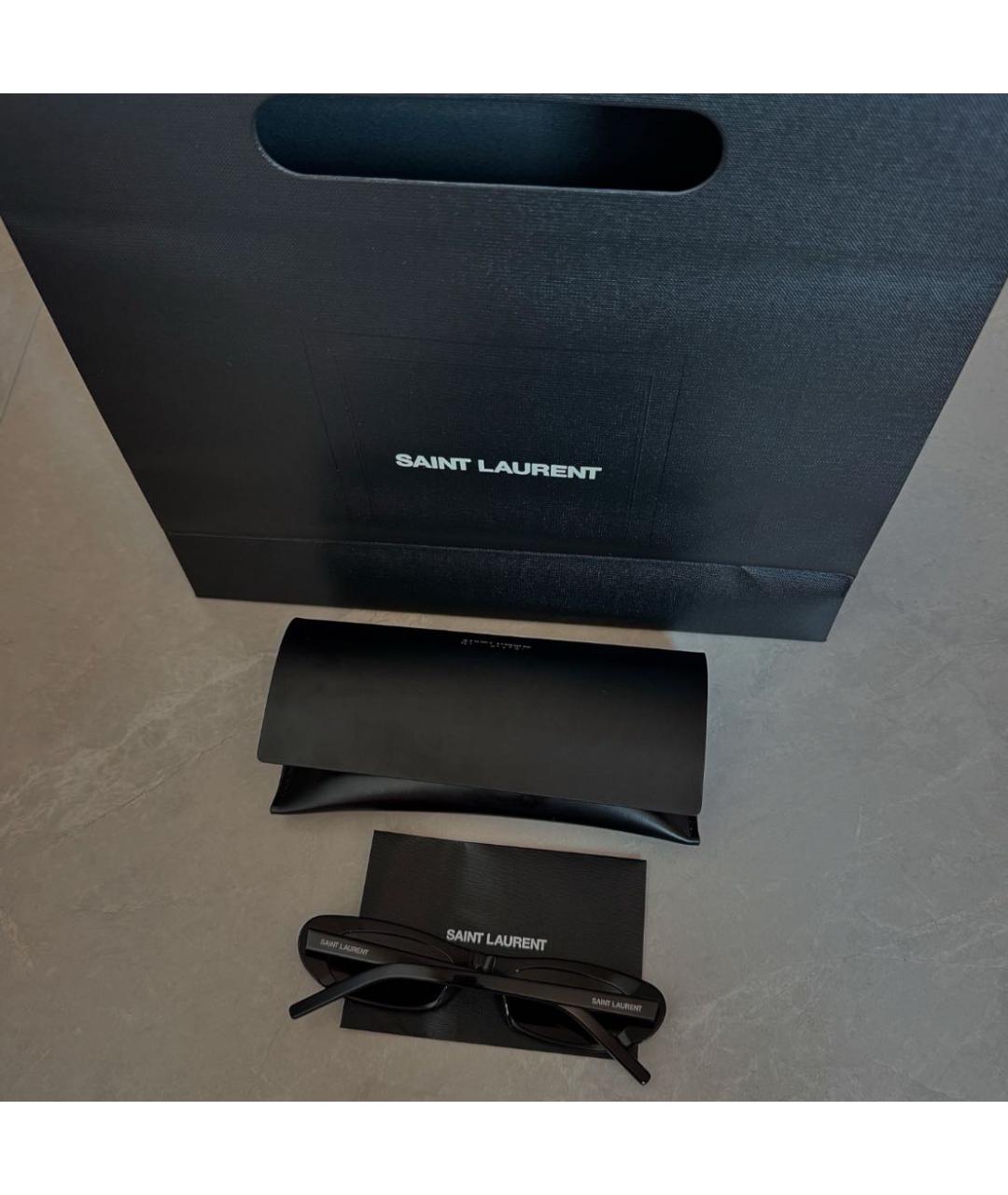 SAINT LAURENT Черные пластиковые солнцезащитные очки, фото 2