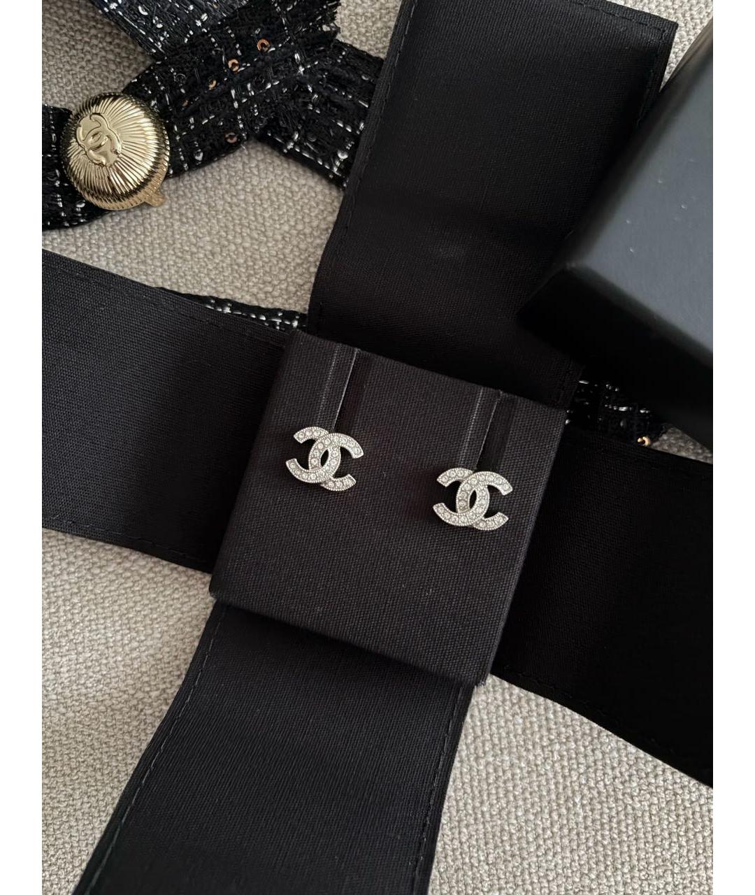 CHANEL Серебряные металлические серьги, фото 2