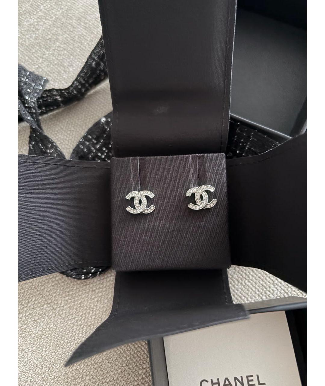 CHANEL Серебряные металлические серьги, фото 4