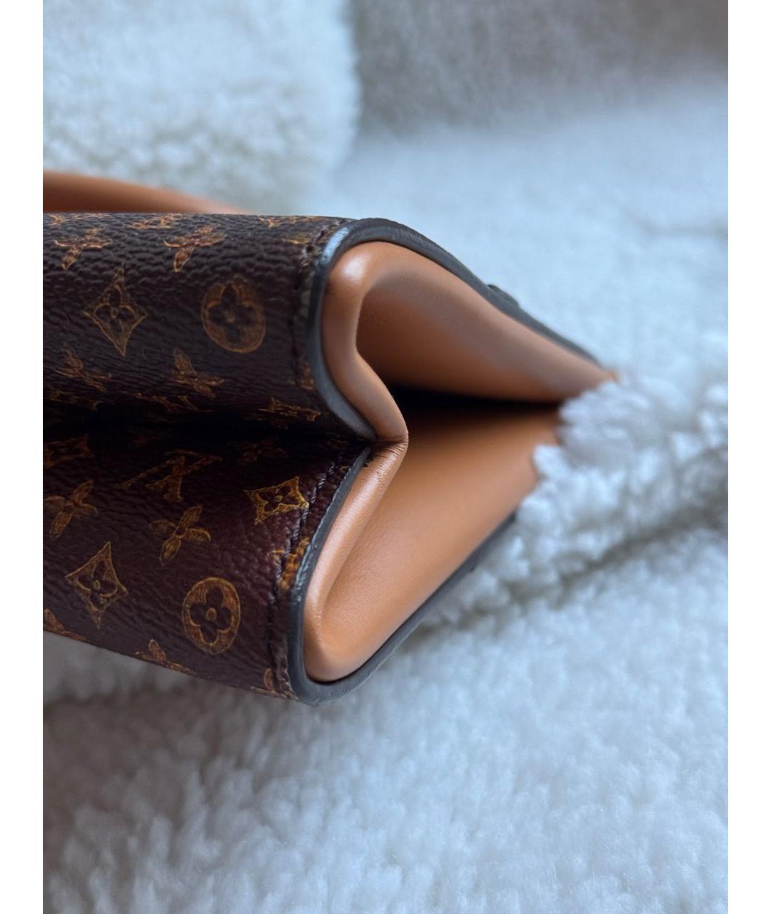 LOUIS VUITTON Коричневая кожаная сумка с короткими ручками, фото 6