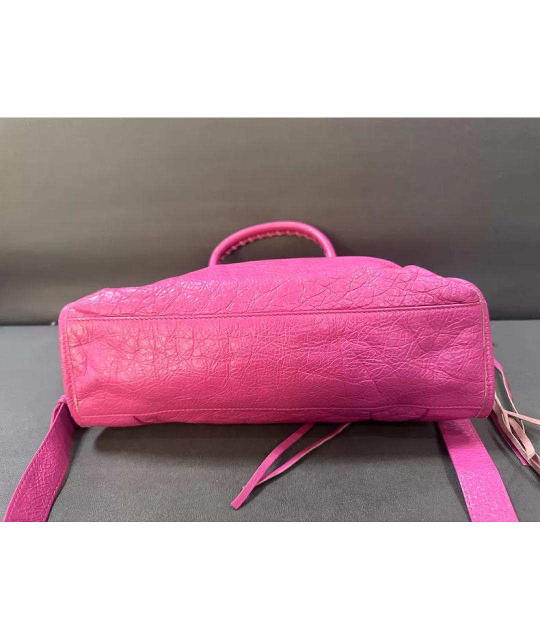 BALENCIAGA Розовая кожаная сумка с короткими ручками, фото 2