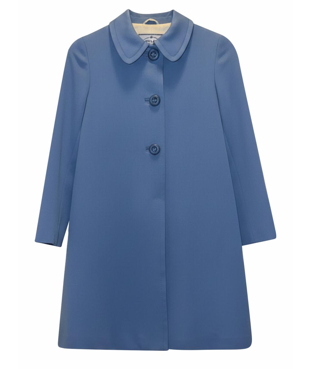 PRADA Голубое шерстяное пальто, фото 1