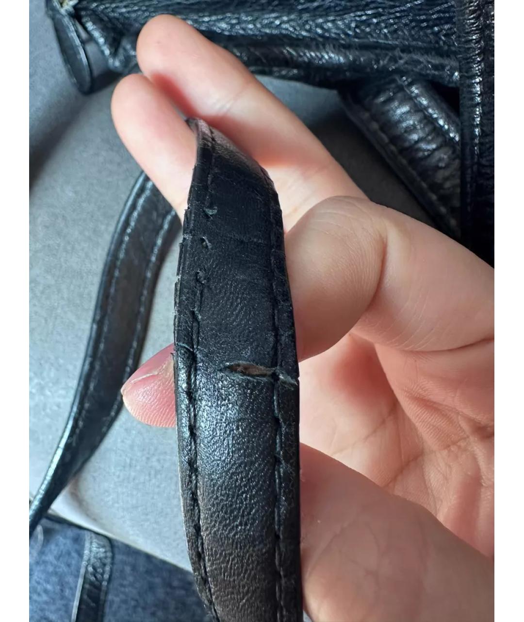 BALENCIAGA Черная кожаная сумка с короткими ручками, фото 8