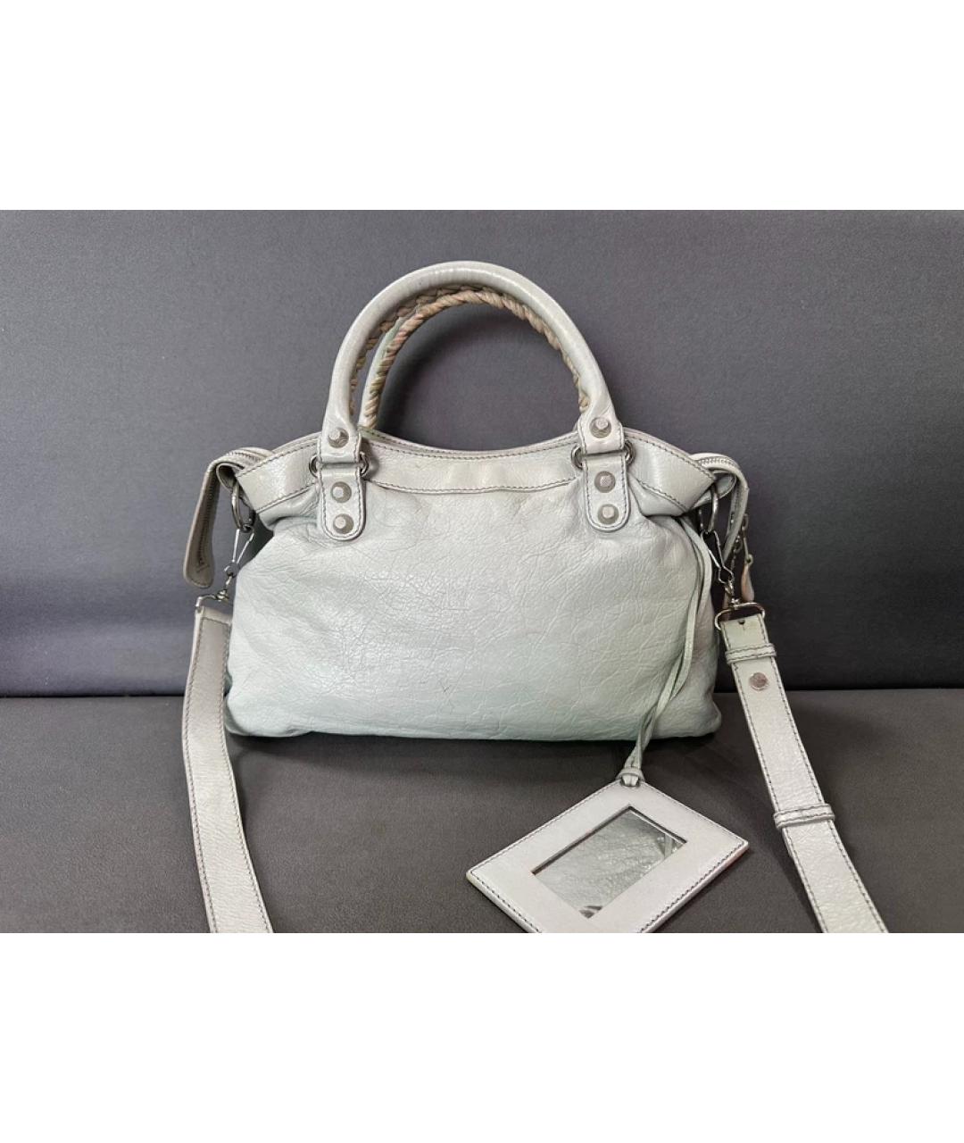 BALENCIAGA Зеленая кожаная сумка с короткими ручками, фото 2