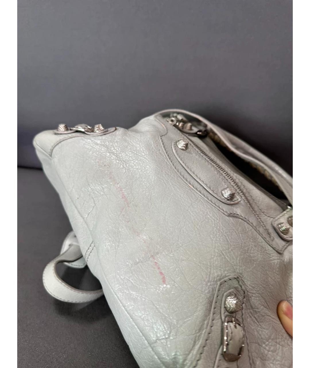 BALENCIAGA Зеленая кожаная сумка с короткими ручками, фото 5