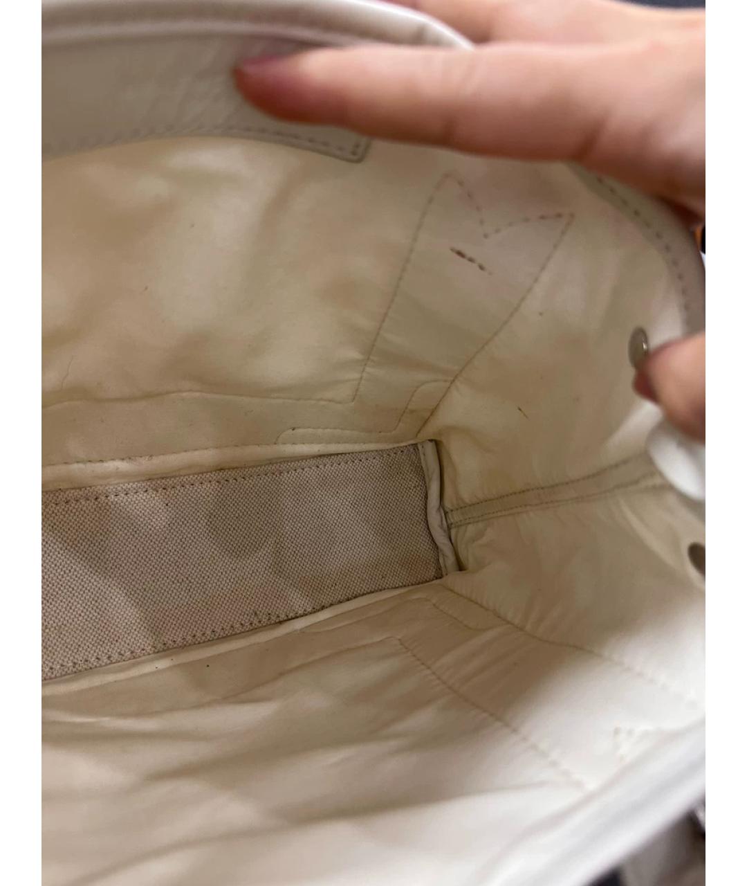 BALENCIAGA Белая тканевая сумка с короткими ручками, фото 9