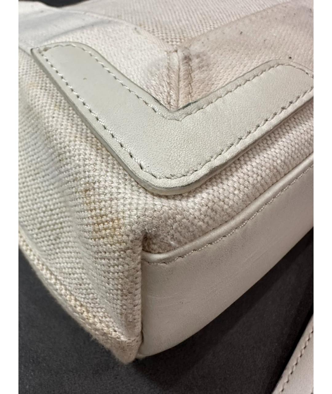 BALENCIAGA Белая тканевая сумка с короткими ручками, фото 4