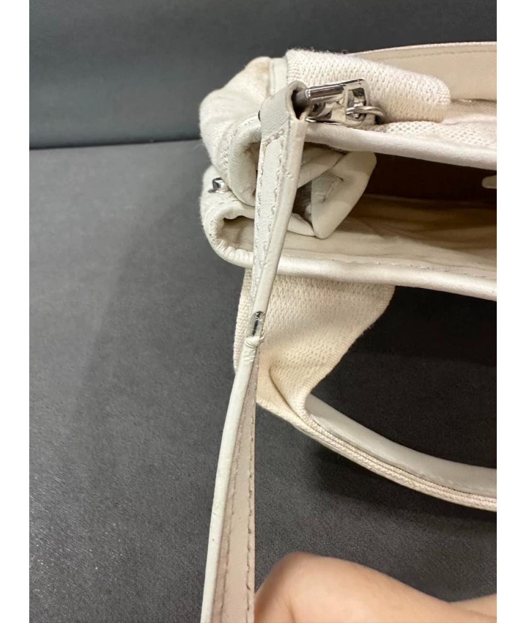 BALENCIAGA Белая тканевая сумка с короткими ручками, фото 8